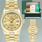 PAPERS Rolex President  String Sapphire Diamond Double Quick Yellow Gold Watch 18238