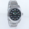 MINT 2021 Rolex 116900 Airking Black Arabic Dial 40mm Steel Green Watch Box