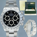 MINT 2009 Rolex Daytona 116520 Black Dial Steel Chronograph 40mm Watch Box