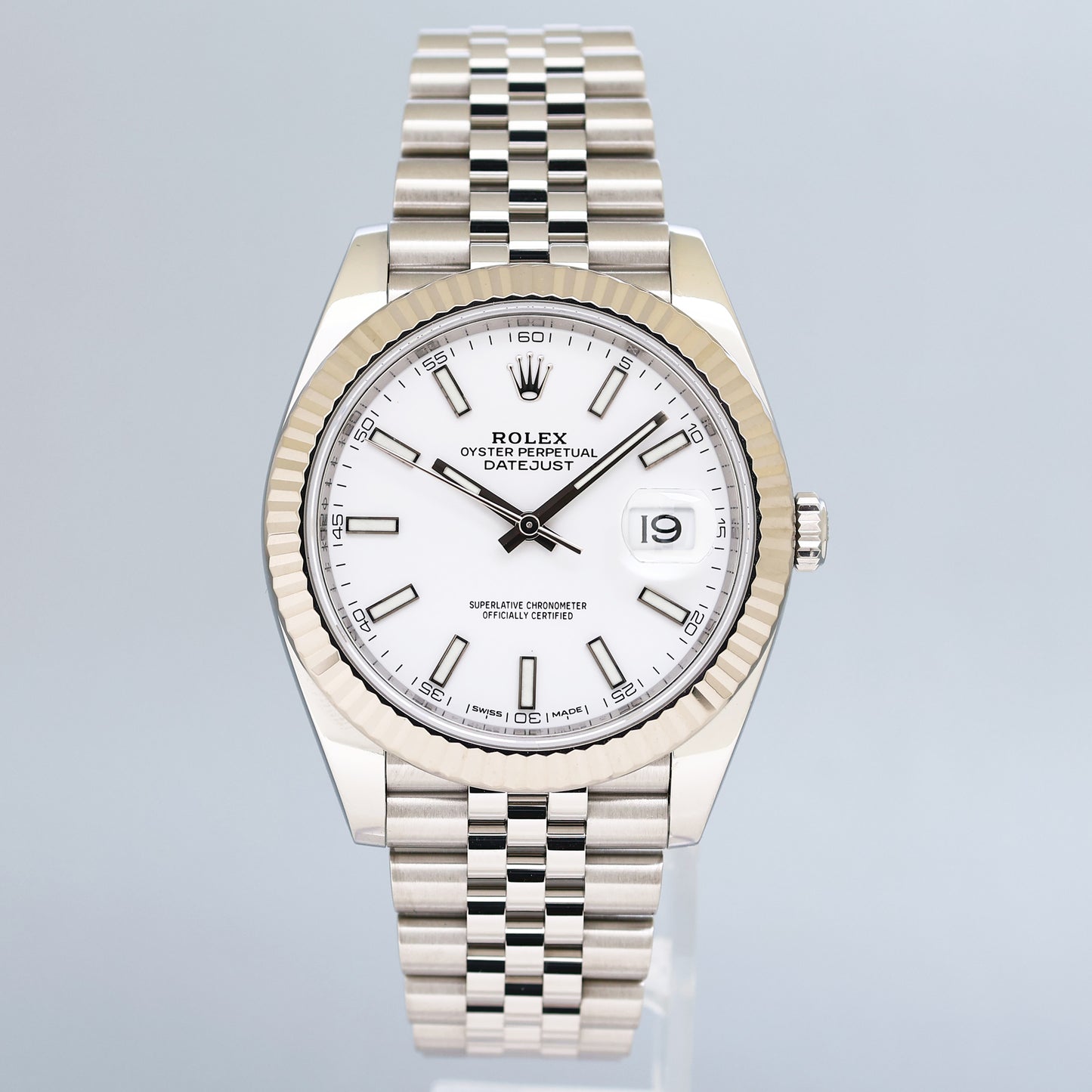 MINT PAPERS Rolex DateJust 41 White 126334 Steel White Gold Jubilee Watch Box