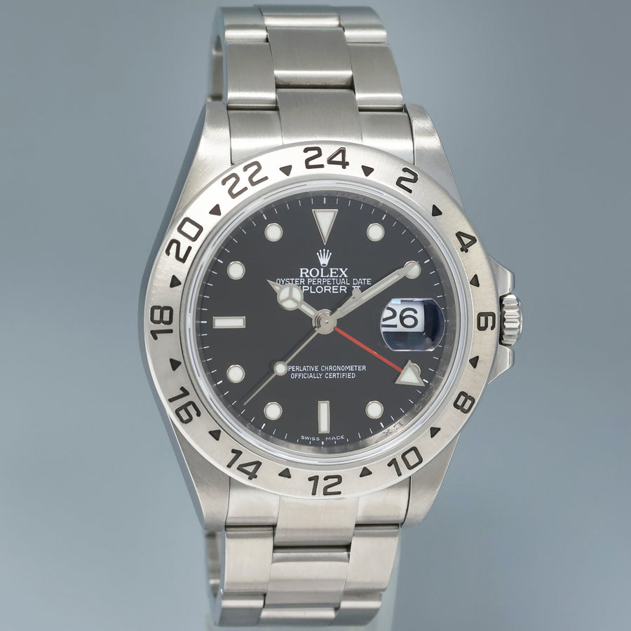 2010 MINT Rolex Explorer II 16570 Stainless Steel Black Date 3186 40mm Watch Box