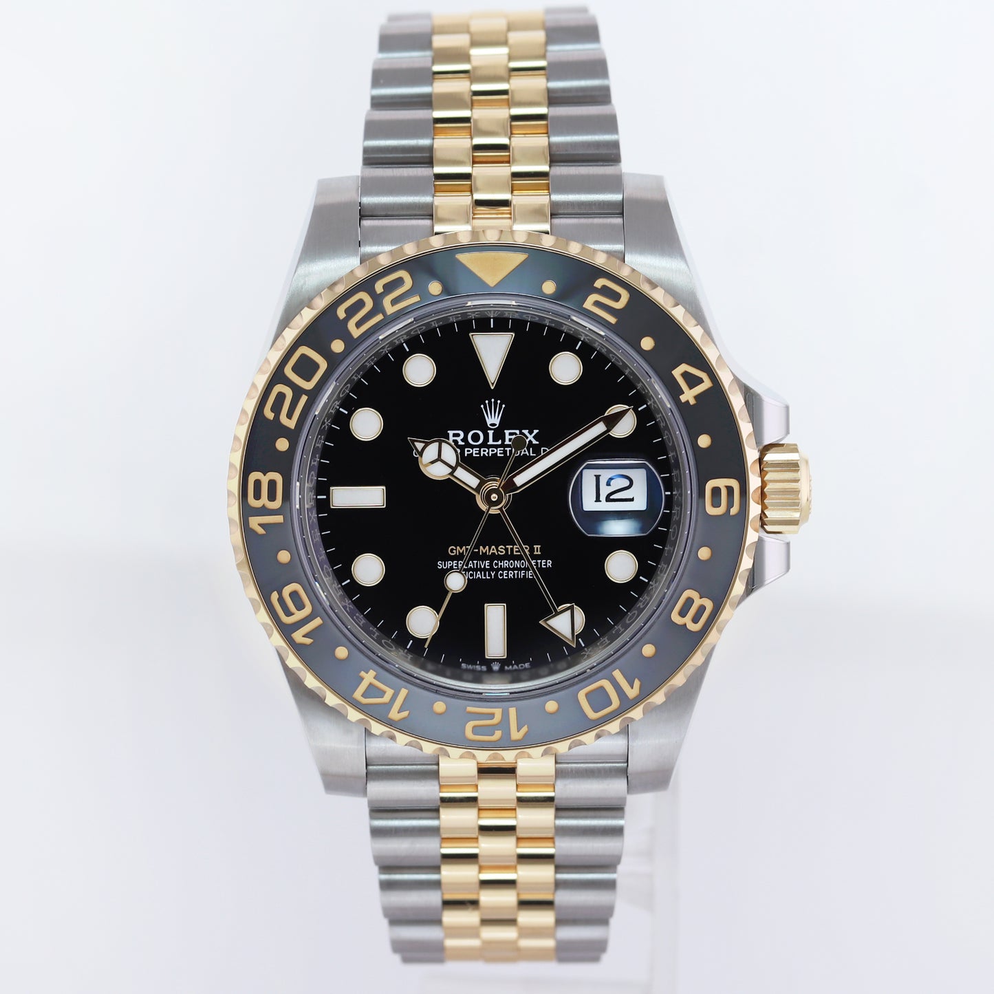 2024 NEW PAPERS Rolex GMT Master Gold Two Tone Jubilee Black 126713 Watch Box
