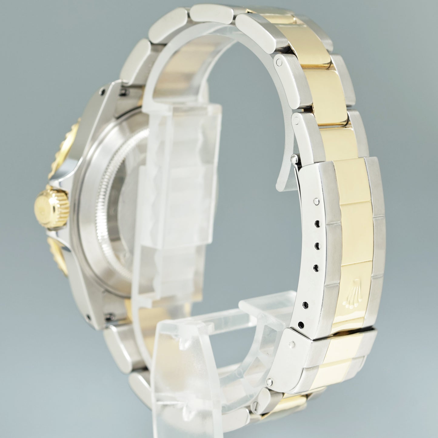 2000 MINT GOLD BUCKLE Rolex Submariner 16613 Gold Steel Two Tone Black Watch Box