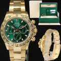 PAPERS MINT GREEN DAYTONA Rolex 116508 Yellow Gold 40mm John Mayer Watch Box