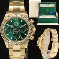 2023 NEW PAPERS Rolex Daytona 116508 Green Yellow Gold Chrono John Mayer Watch Box