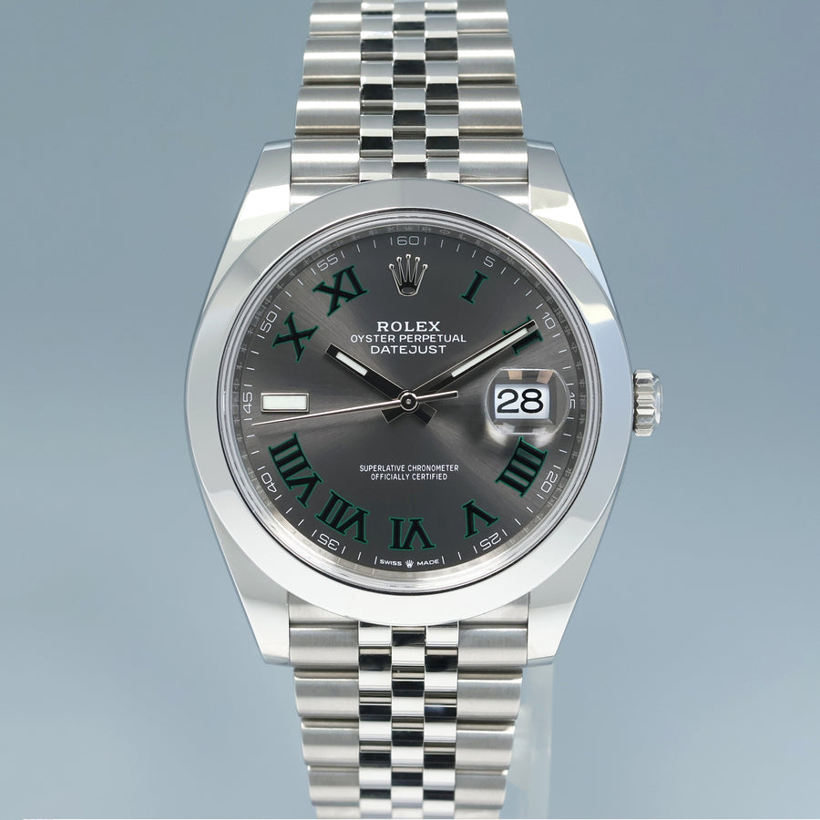2025 NEW PAPERS Rolex 126300 DateJust 41 Steel Wimbledon Jubilee 41mm Watch Box