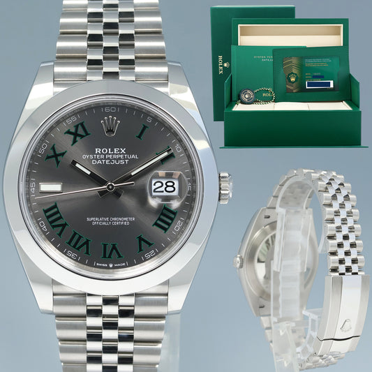 2025 NEW PAPERS Rolex 126300 DateJust 41 Steel Wimbledon Jubilee 41mm Watch Box