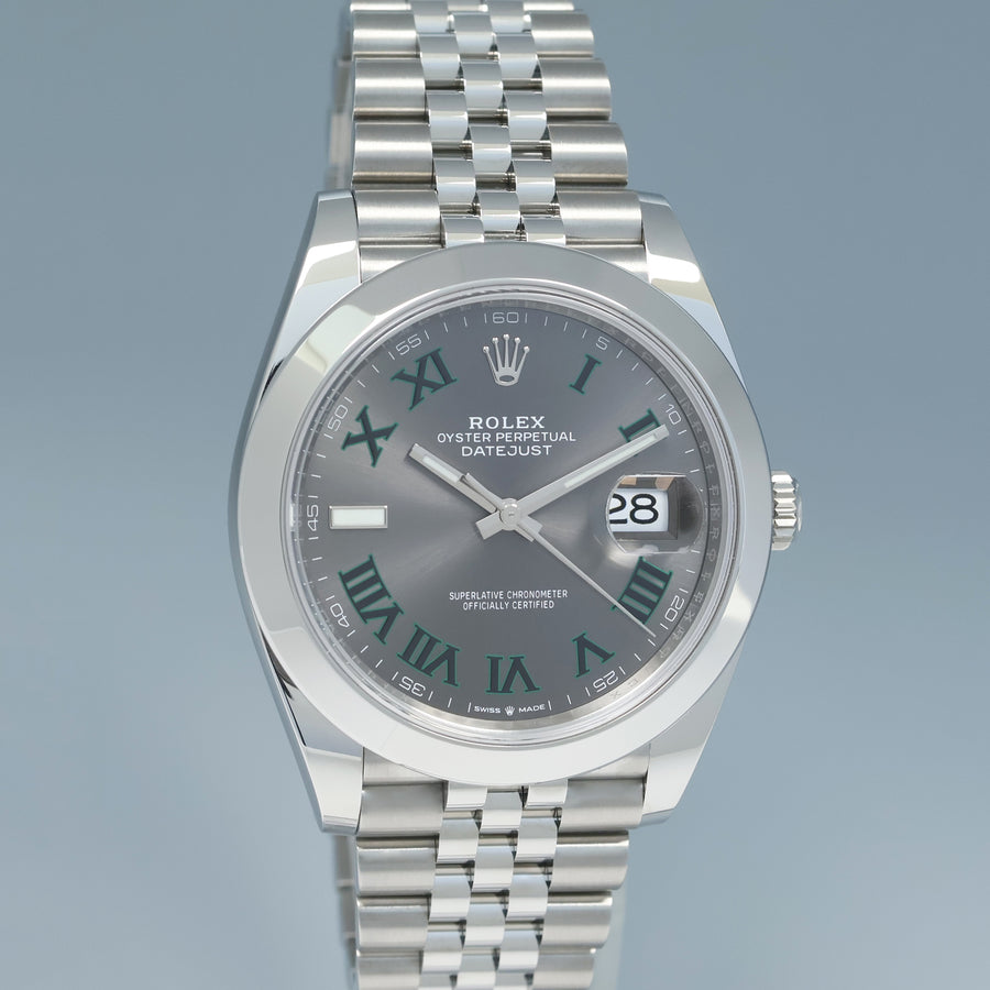 2025 NEW PAPERS Rolex 126300 DateJust 41 Steel Wimbledon Jubilee 41mm Watch Box