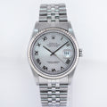2004 MINT Rolex DateJust 16234 Silver Roman Dial Bezel Jubilee Band 36mm Watch