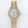 Pearl Diamond Ladies Rolex DateJust 69178 President 26mm 18K Yellow Gold Watch Box