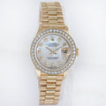 Pearl Diamond Ladies Rolex DateJust 69178 President 26mm 18K Yellow Gold Watch Box