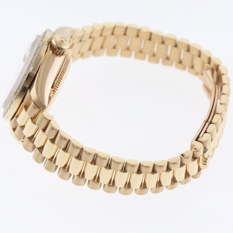 Pearl Diamond Ladies Rolex DateJust 69178 President 26mm 18K Yellow Gold Watch Box