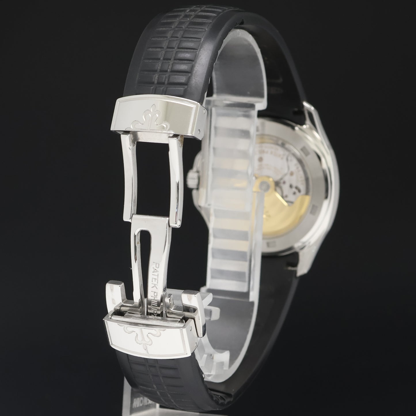 2009 MINT PAPERS Patek Philippe Steel Aquanaut Black Rubber JUMBO 5165 38mm Watch