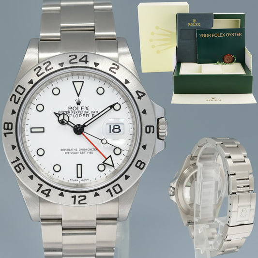 MINT 2012 Rolex Explorer II 16570 Polar White Dial Steel 40mm 3186 Watch Box