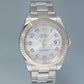 2014 MINT Rolex Datejust 2 41MM Silver Blue Arabic 116334 White Gold Fluted Watch Box