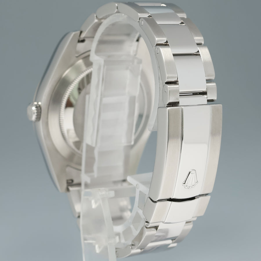 MINT Rolex Datejust 2 41mm Silver Blue Arabic 116334 White Gold Fluted Watch Box