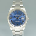 2024 NEW Rolex DateJust 41 Blue Roman Oyster Fluted 126334 Watch Box