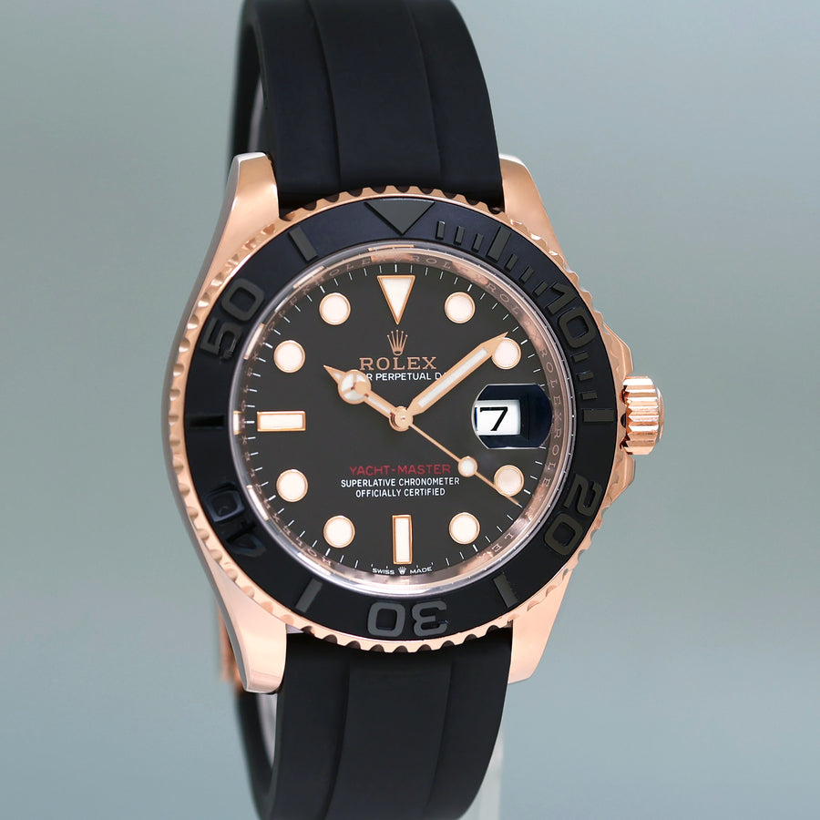 MINT 2019 PAPERS Rolex Yacht-Master 126655 Rose Gold 40mm Oysterflex Watch Box