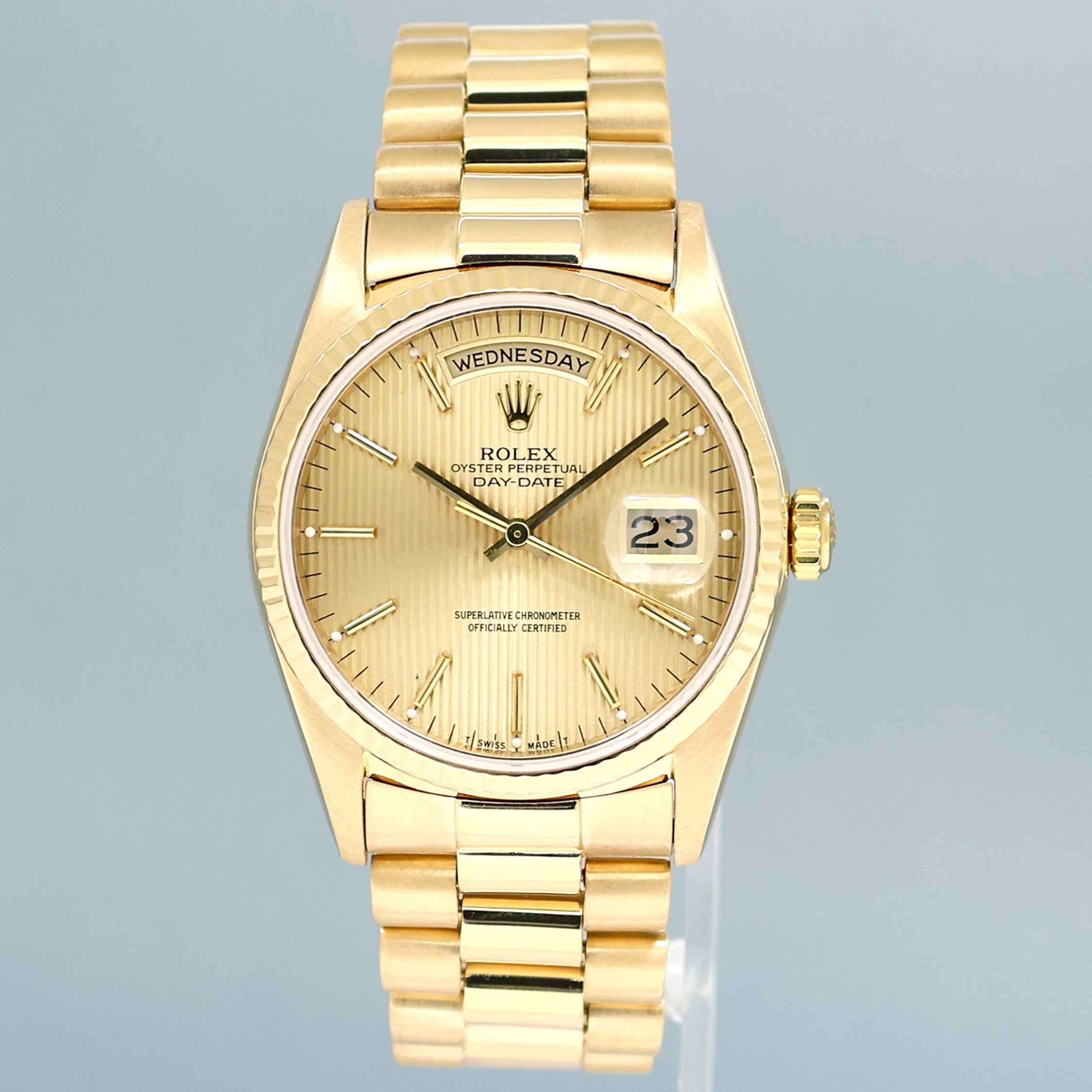 Rolex President Day Date Champagne Roman 18238 Double Quick Set Yellow Gold Watch