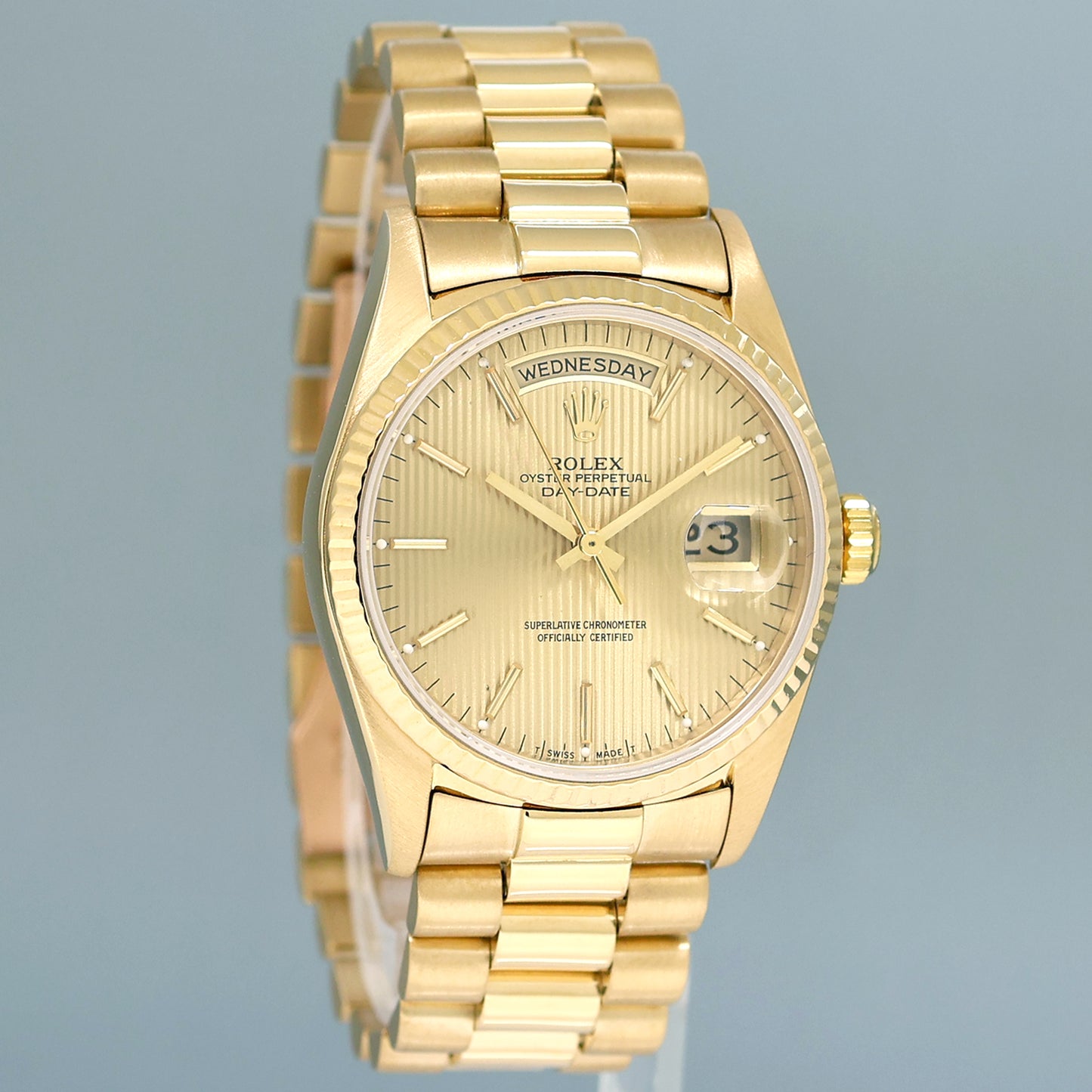 Rolex President Day Date Champagne Roman 18238 Double Quick Set Yellow Gold Watch