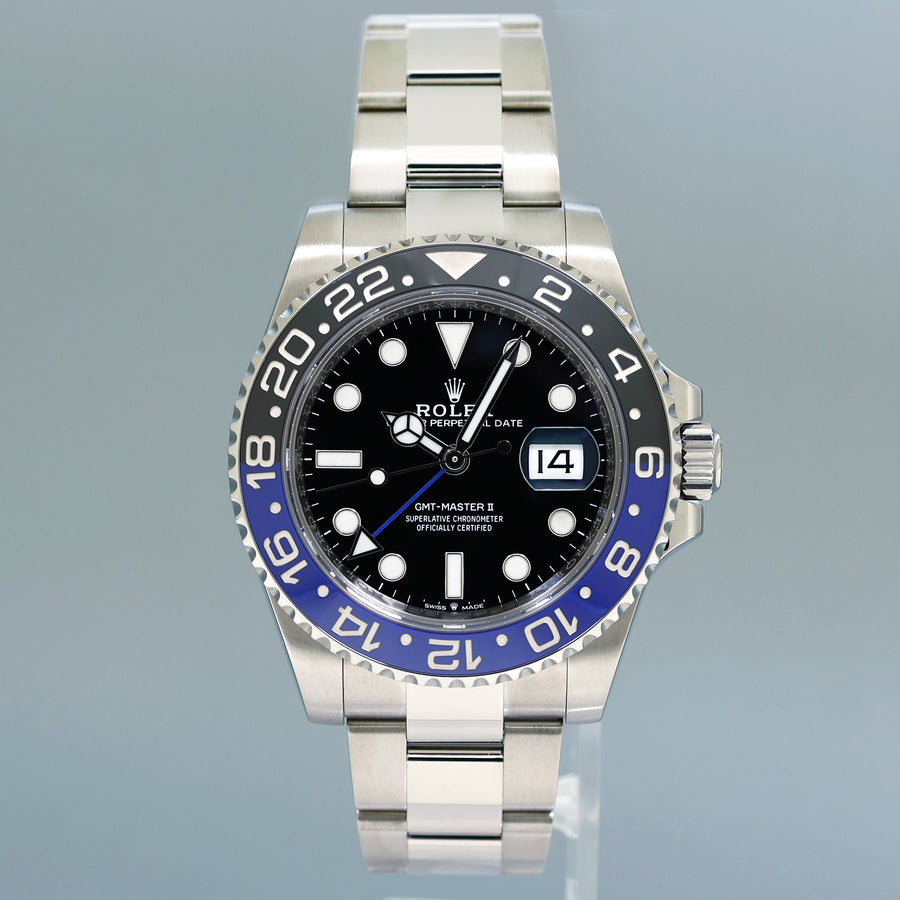 2022 NEW PAPERS Rolex 126710 GMT Master Batman Black Blue Oyster Ceramic Watch