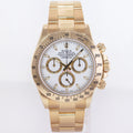 MINT Rolex Daytona 116528 White Cosmograph Chrono Yellow Gold 40mm Watch Box