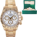 MINT Rolex Daytona 116528 White Cosmograph Chrono Yellow Gold 40mm Watch Box