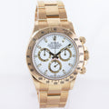 MINT Rolex Daytona 116528 White Cosmograph Chrono Yellow Gold 40mm Watch Box