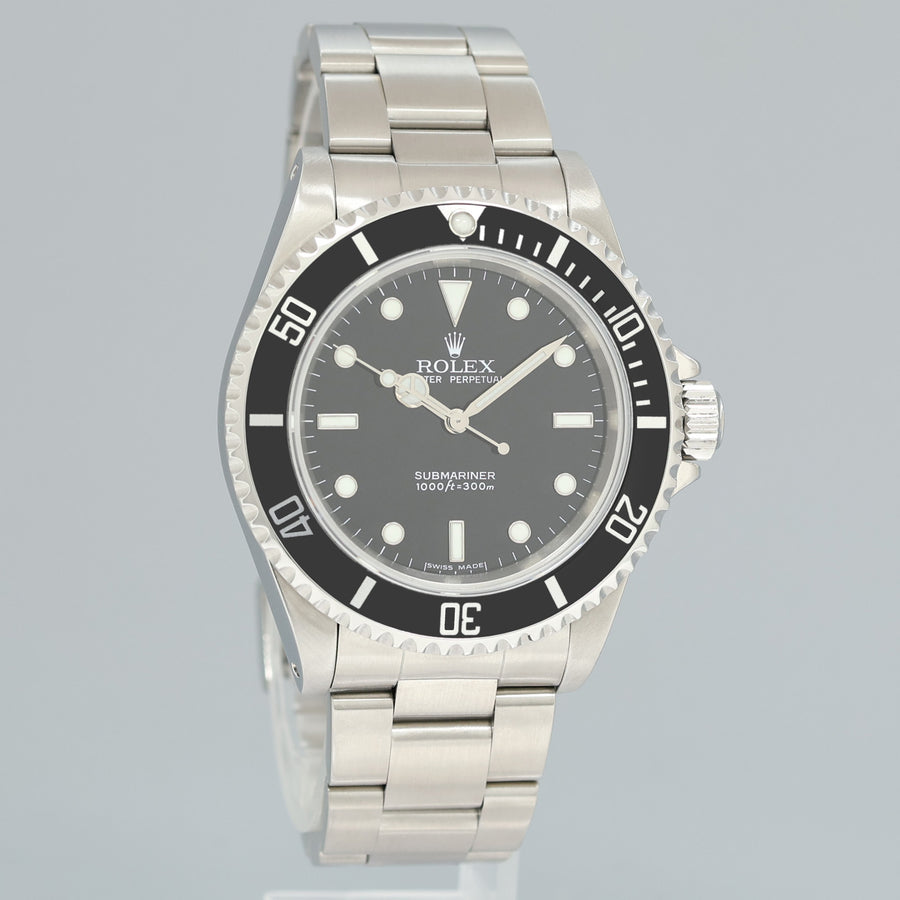 PAPERS 2005 MINT Rolex Submariner No-Date 2 Line Dial 14060M Steel Black Watch Box