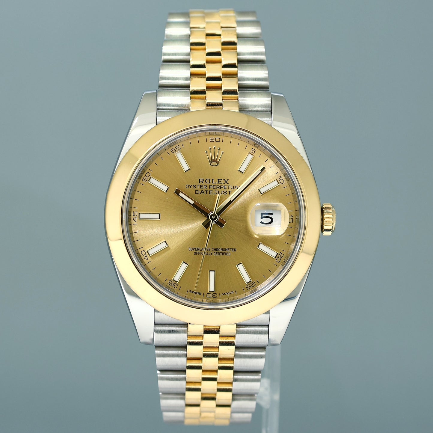 PAPERS MINT Rolex DateJust 41 Two Tone Yellow Gold Jubilee 126303 Champagne Watch