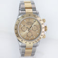 2015 MINT Rolex Daytona 116523 Chronograph Champagne Steel  Gold Two Tone Watch