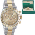 2015 MINT Rolex Daytona 116523 Chronograph Champagne Steel  Gold Two Tone Watch
