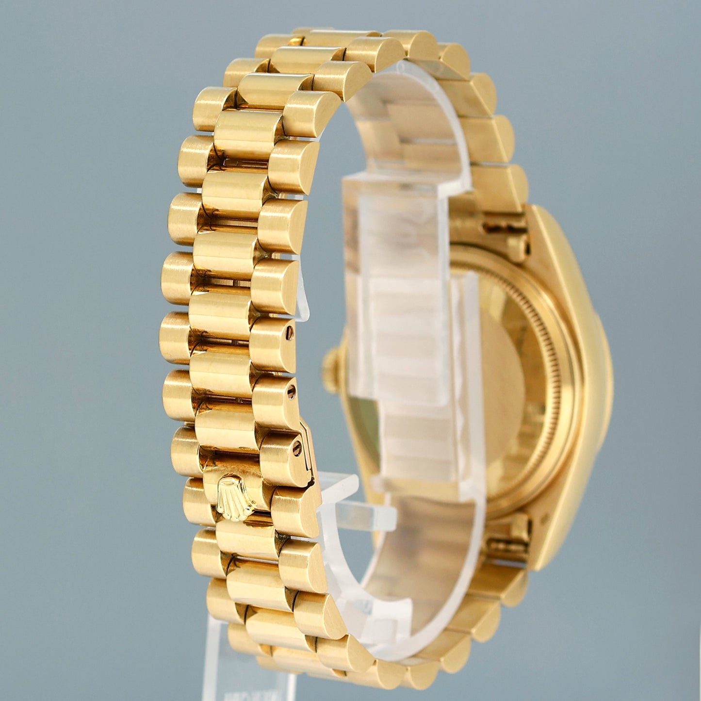 1982 PAPERS Rolex President Day-Date Diamond 18038 Quickset Yellow Gold Watch