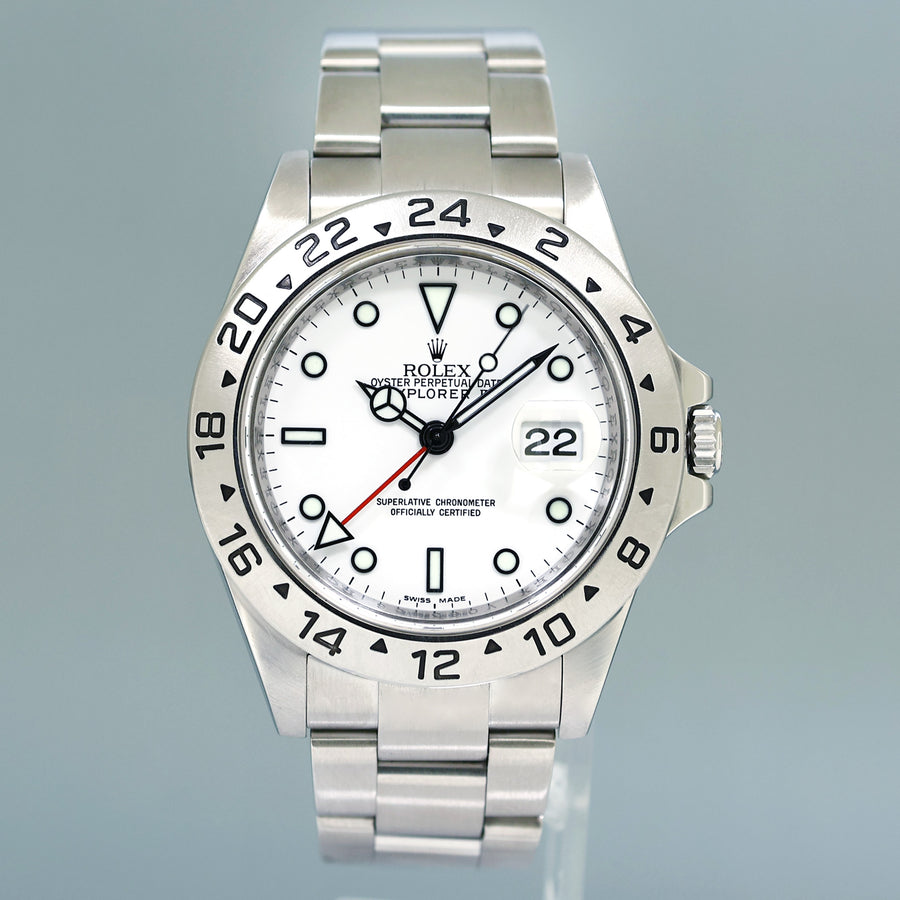 MINT 2010 PAPERS Rolex Explorer II 16570 Polar White Steel 40mm 3186 Watch Box
