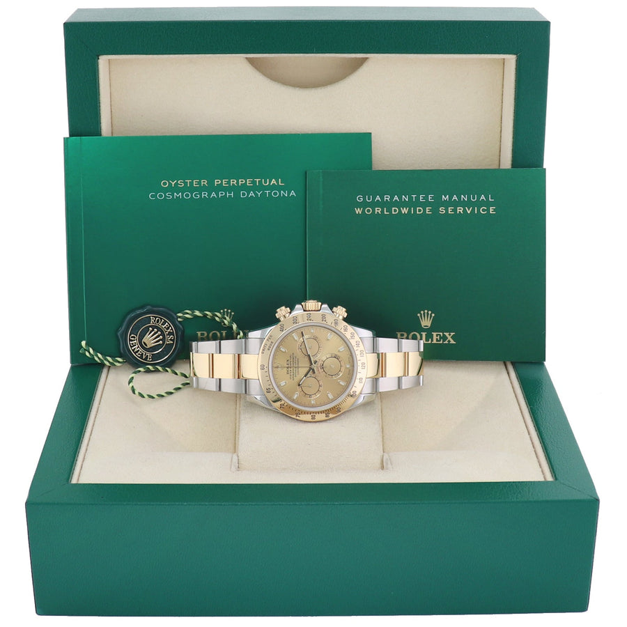 2015 MINT Rolex Daytona 116523 Chronograph Champagne Steel  Gold Two Tone Watch