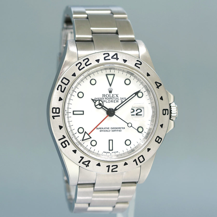 MINT 2010 PAPERS Rolex Explorer II 16570 Polar White Steel 40mm 3186 Watch Box