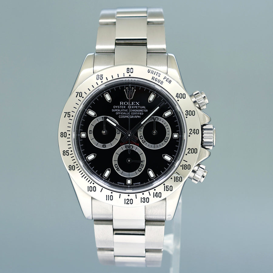 2022 RSC PAPERS MINT 2004 Rolex Daytona 116520 Black Dial Steel Chrono 40mm Watch