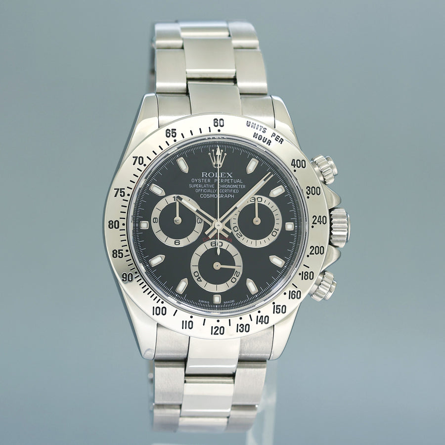 2022 RSC PAPERS MINT 2004 Rolex Daytona 116520 Black Dial Steel Chrono 40mm Watch