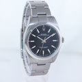 PAPERS 2019 MINT Rolex Oyster Perpetual 39mm Black Stick Oyster Watch 114300 Box