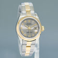 MINT Ladies Rolex DateJust 79163 Silver Roman Two-Tone Oyster Watch Box
