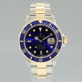 Rolex Submariner 16613LB Yellow Gold Steel Two Tone Yellow Gold Sunburst Blue Watch