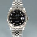 MINT PAPERS Rolex DateJust 126334 Jubilee Black Diamond White Gold Fluted Watch