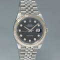 MINT PAPERS Rolex DateJust 126334 Jubilee Black Diamond White Gold Fluted Watch