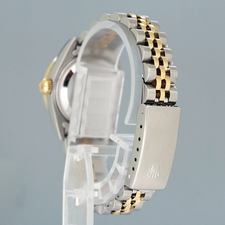PAPERS Diamond Ladies Rolex DateJust 26mm 69173 Two Tone 18k Gold Steel Silver Watch