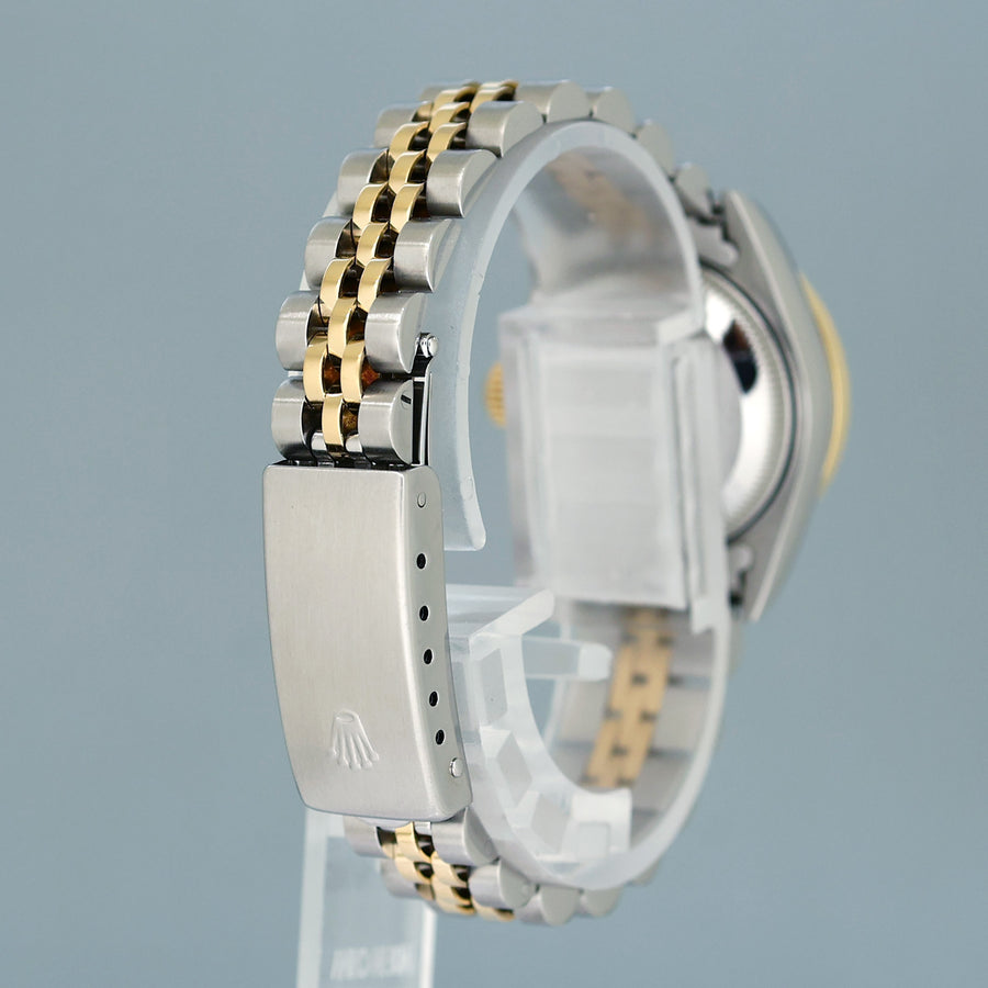 PAPERS Diamond Ladies Rolex DateJust 26mm 69173 Two Tone 18k Gold Steel Silver Watch