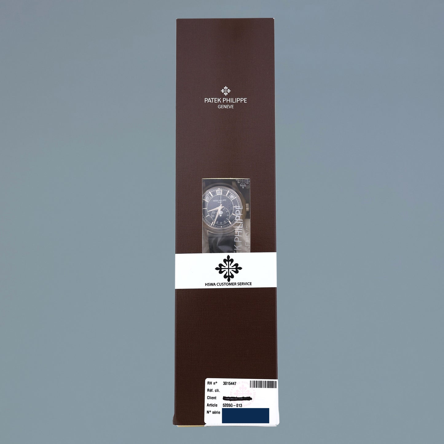 2025 Patek Service PAPERS Patek Philippe 5205G White Gold Annual Calendar Blue Watch