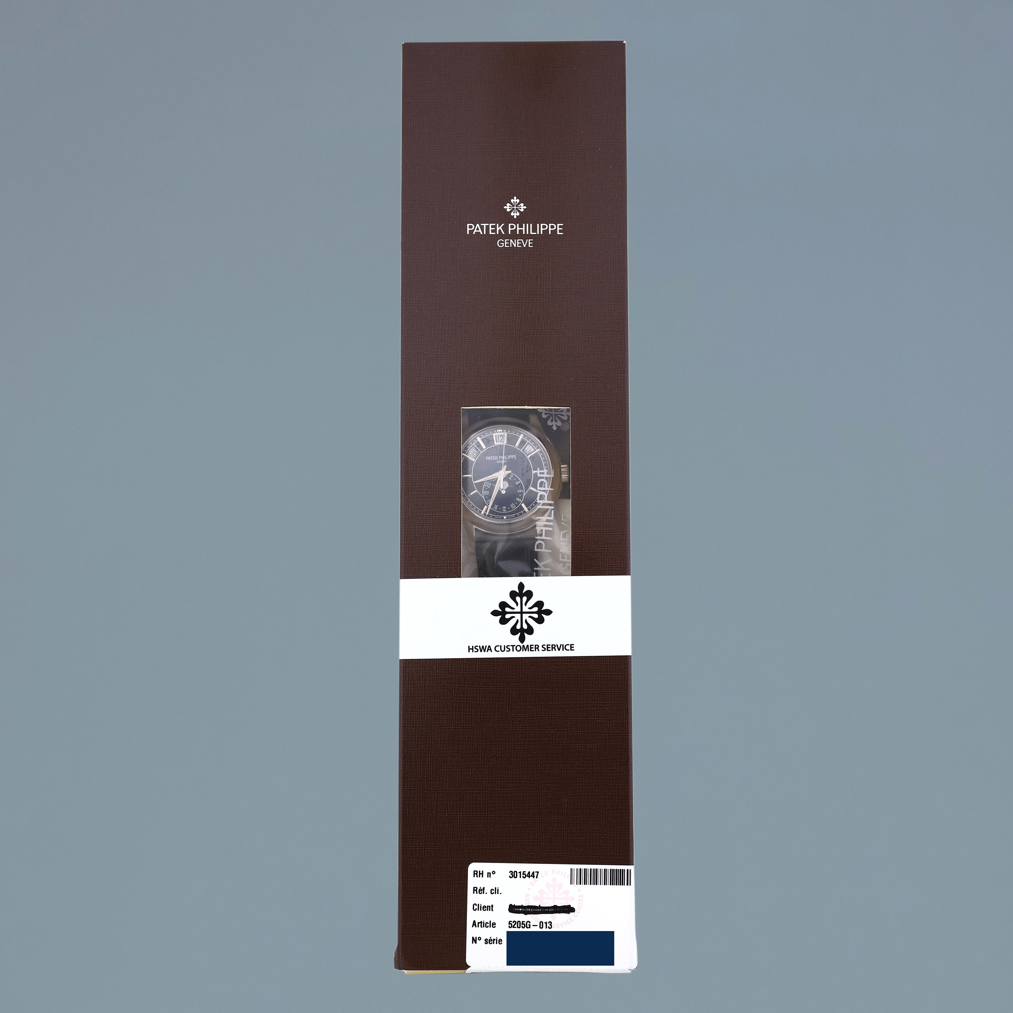 2025 Patek Service PAPERS Patek Philippe 5205G White Gold Annual Calendar Blue Watch