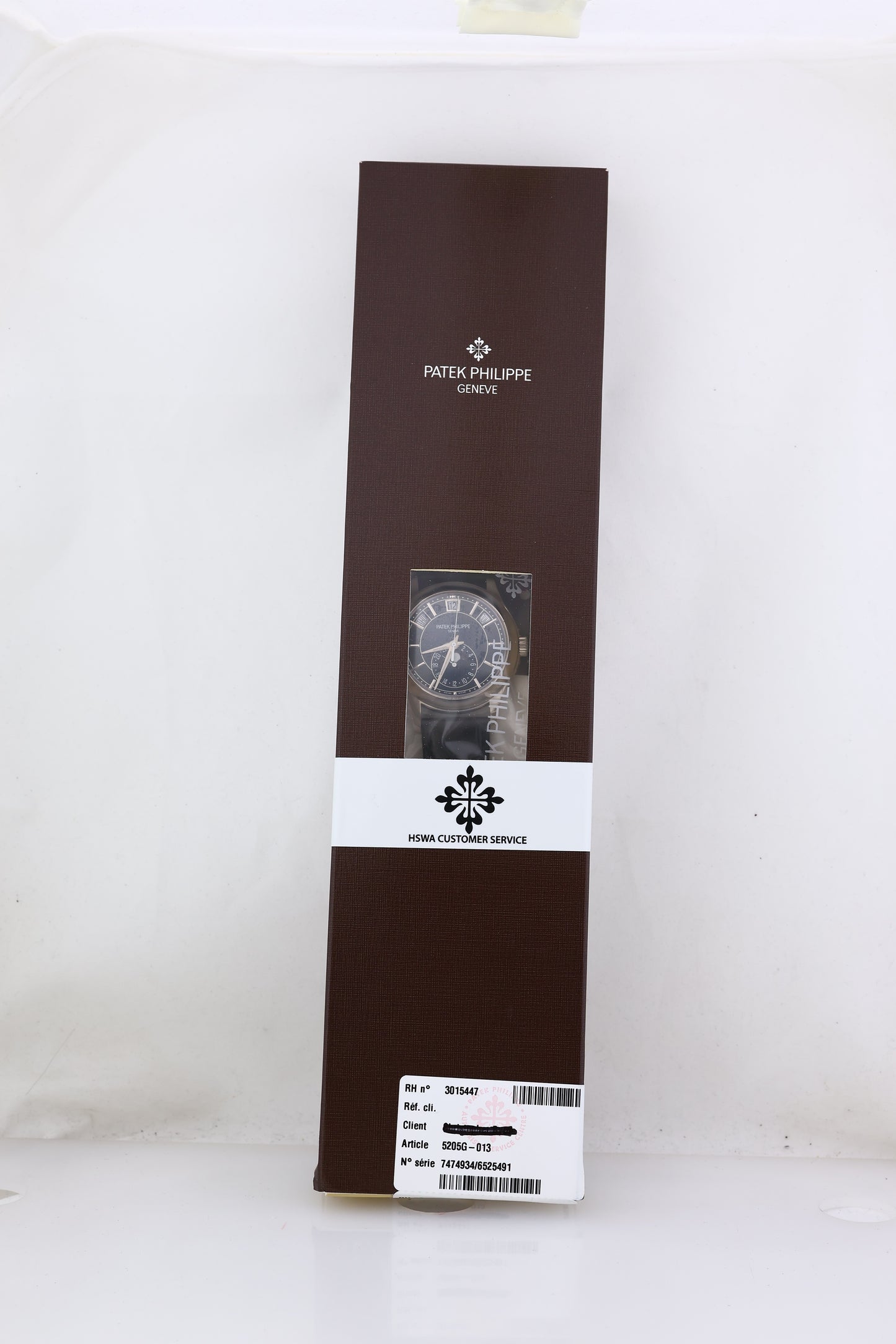 2025 Patek Service PAPERS Patek Philippe 5205G White Gold Annual Calendar Blue Watch
