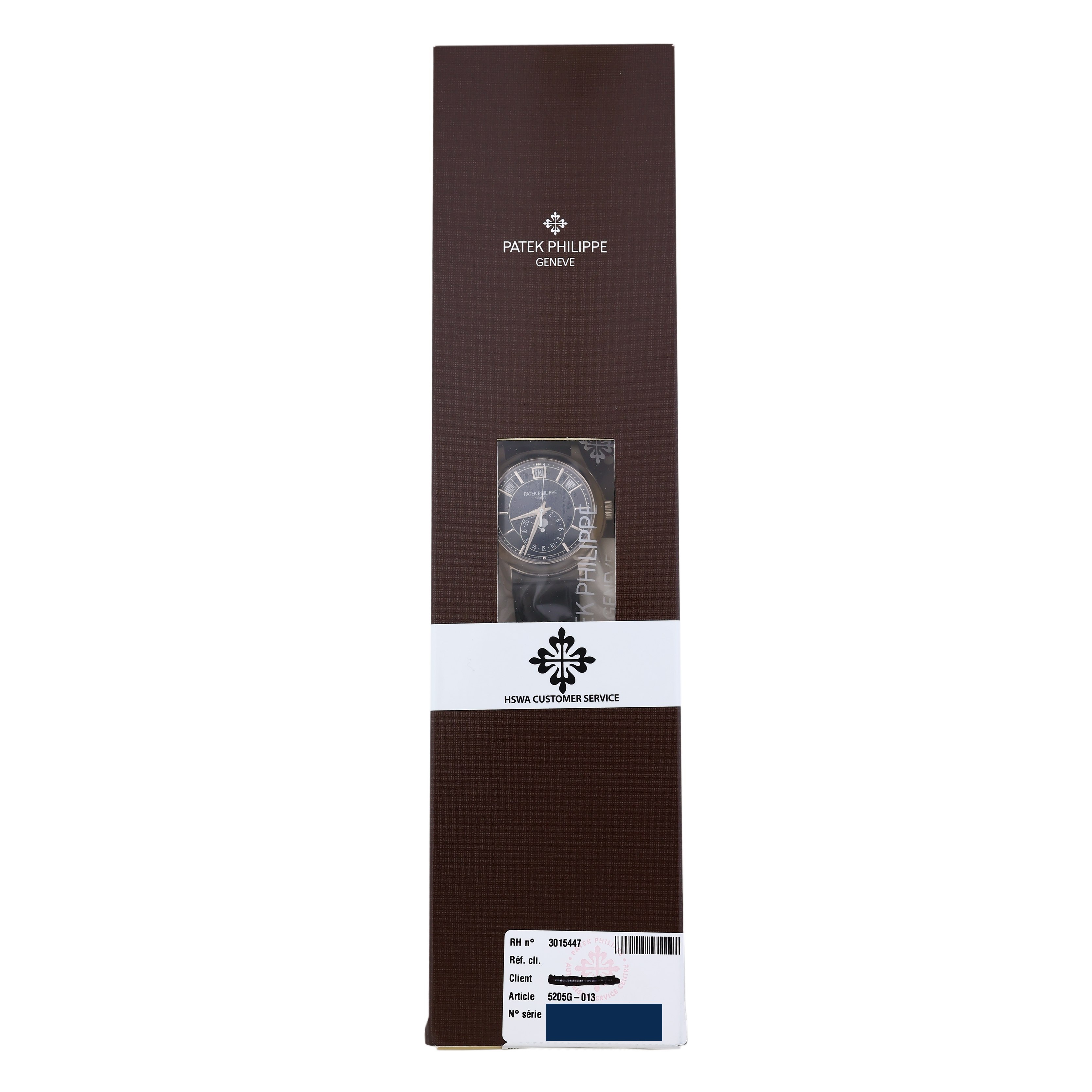 2025 Patek Service PAPERS Patek Philippe 5205G White Gold Annual Calendar Blue Watch