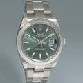 2022 NEW PAPERS Rolex 126300 Mint Green DateJust 41 Steel  Oyster 41mm Watch Box